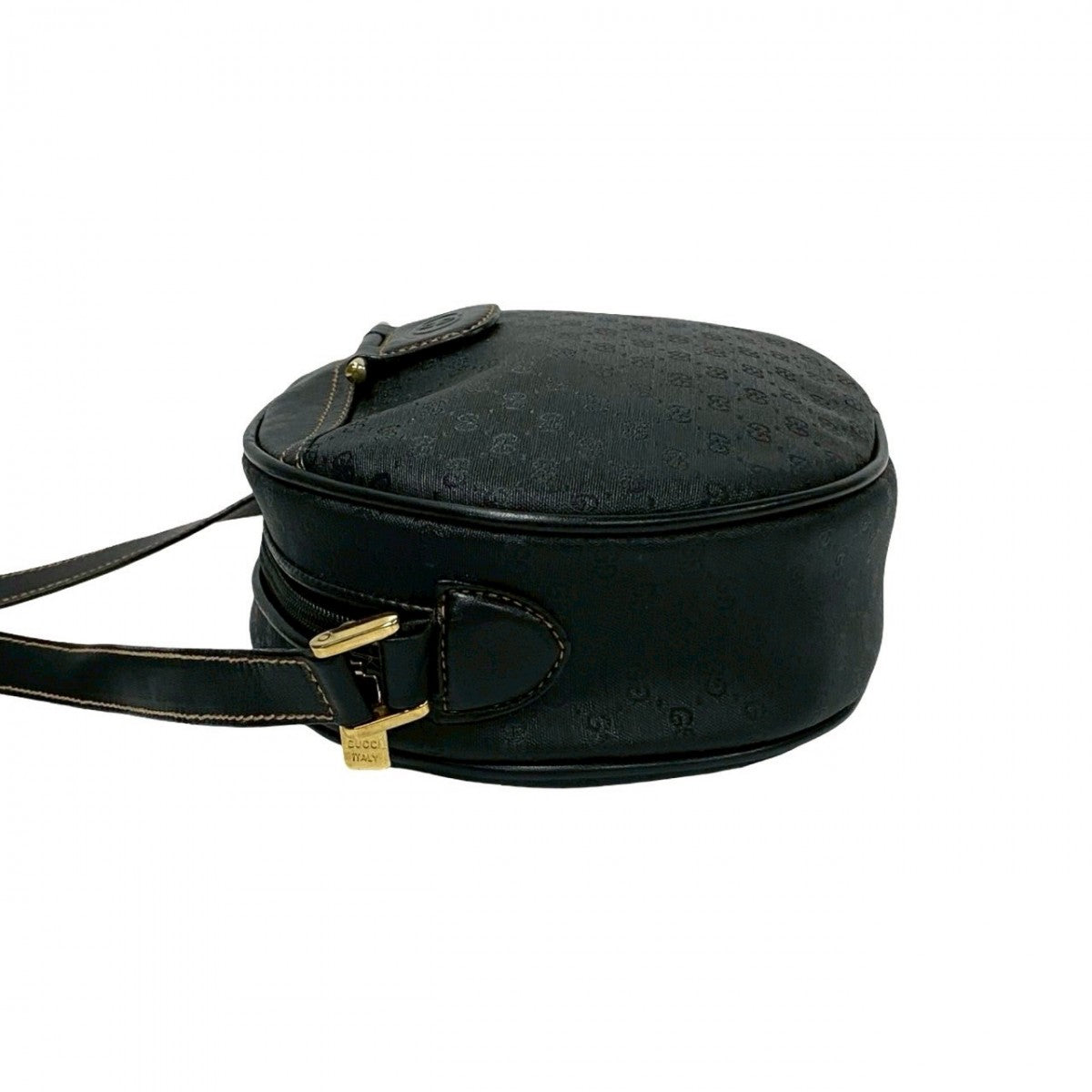 GUCCI Shoulder Bag Leather, PVC black Micro GG logoMetal Women Used Authentic