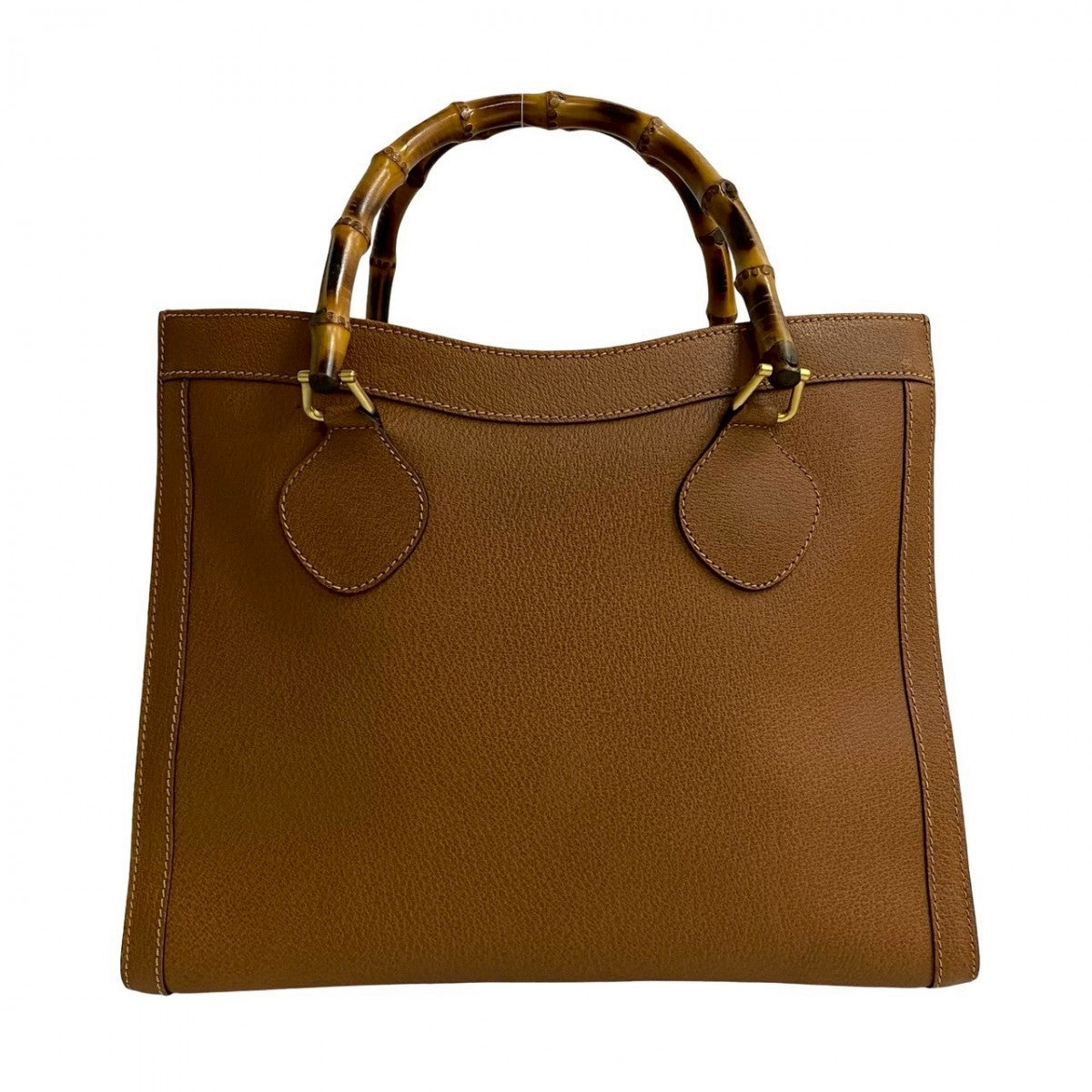 GUCCI Handbag leather Brown Bamboo