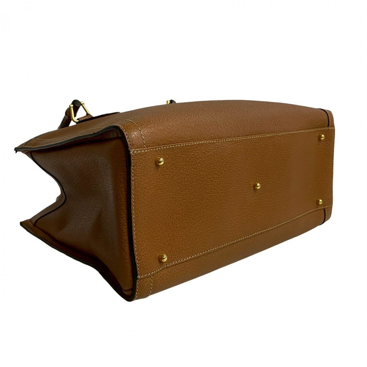 GUCCI Handbag leather Brown Bamboo