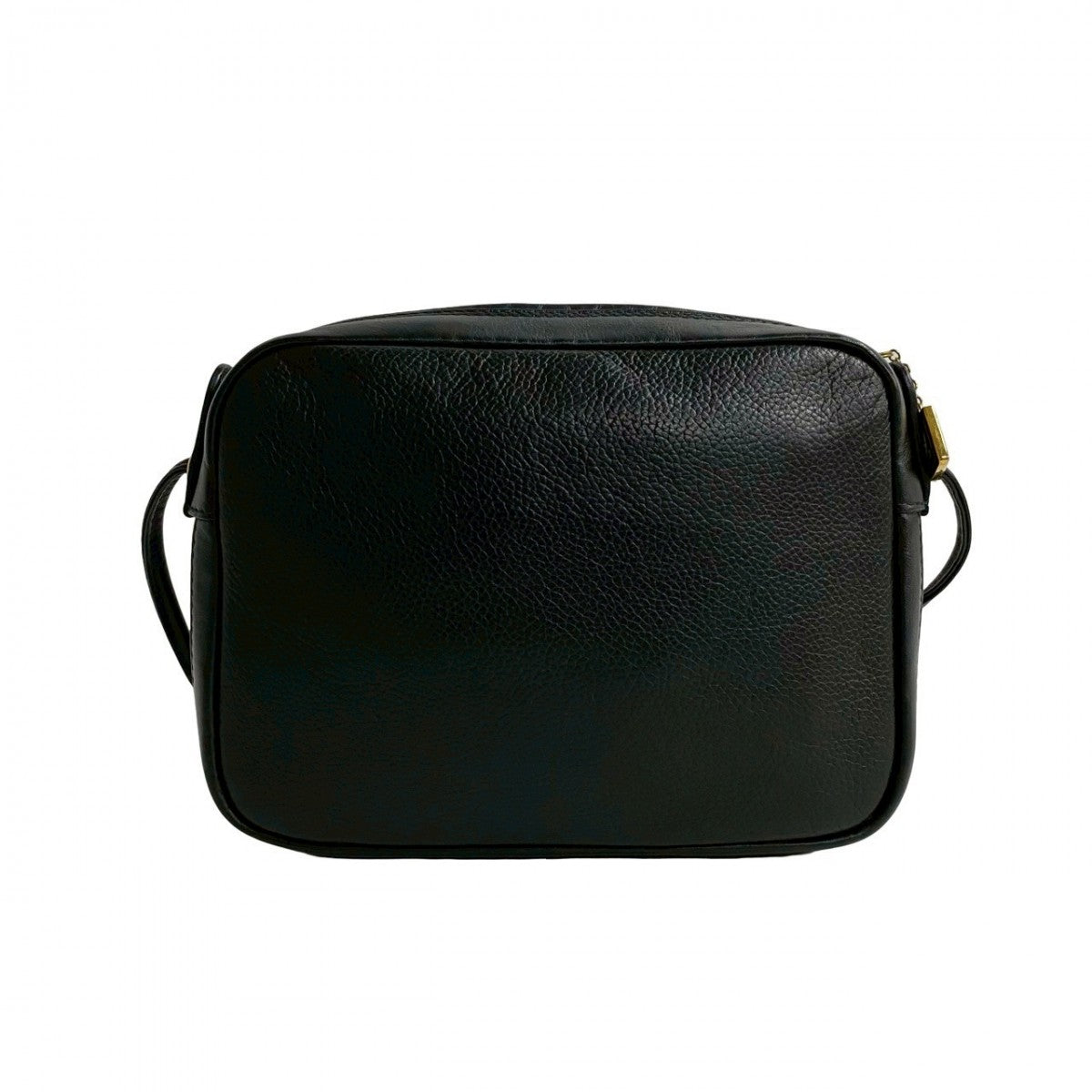 GUCCI Shoulder Bag leather black Old Gucci GG logoMetal Women Used Authentic