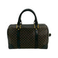 CELINE Handbag Leather, PVC black Macadam Blason Triomphe Pattern Women Used Authentic