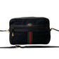GUCCI Shoulder Bag Canvas, Leather black GG logo Metal Sherry line Women Used Authentic