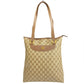 GUCCI Tote Bag Leather, PVC Brown GG logo Metal Women Used Authentic