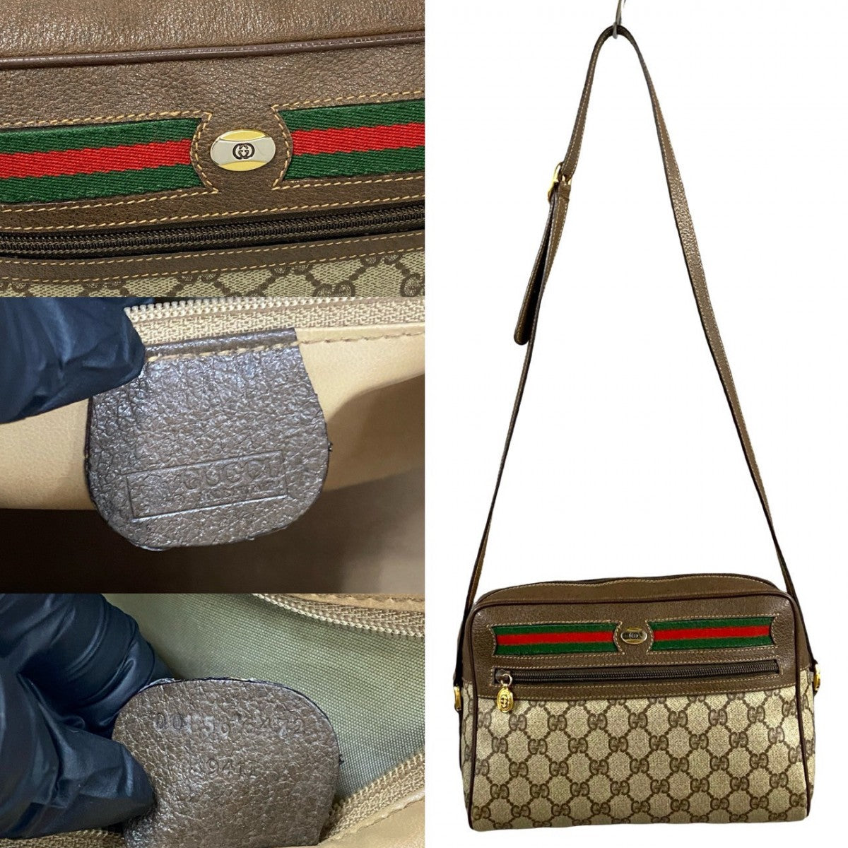 GUCCI Shoulder Bag leather Brown Sherry line
