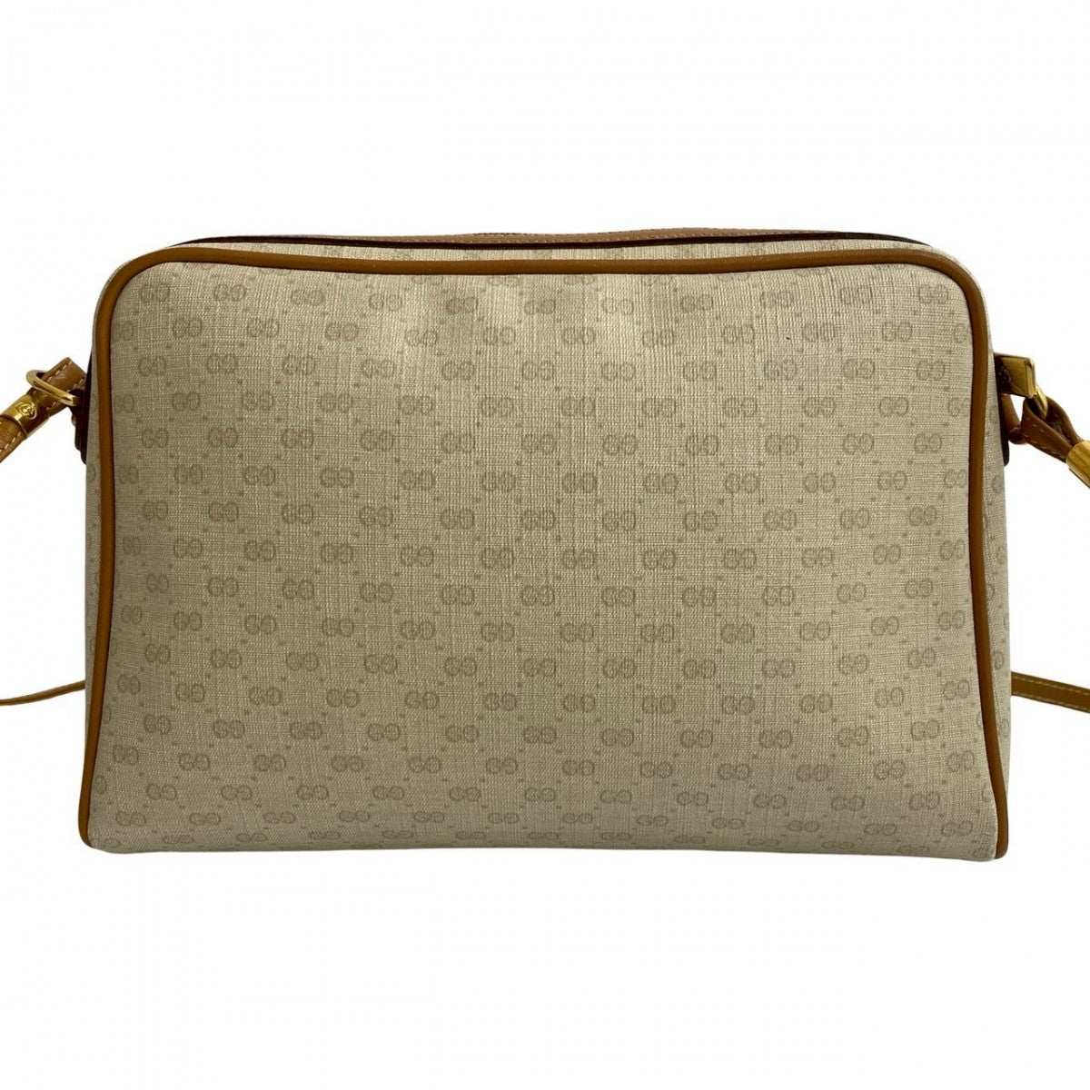 GUCCI Shoulder Bag Leather, PVC Brown Micro GG logo Women Used Authentic