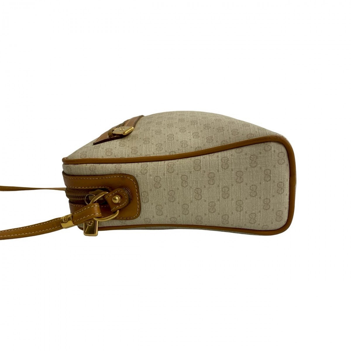 GUCCI Shoulder Bag Leather, PVC Brown Micro GG logo Women Used Authentic