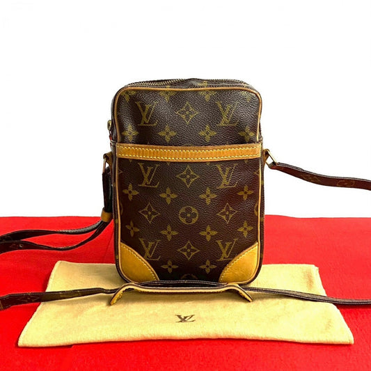 LOUIS VUITTON Shoulder Bag M45266 Leather, PVC Brown Monogram Danube mens(Unisex) Used Authentic