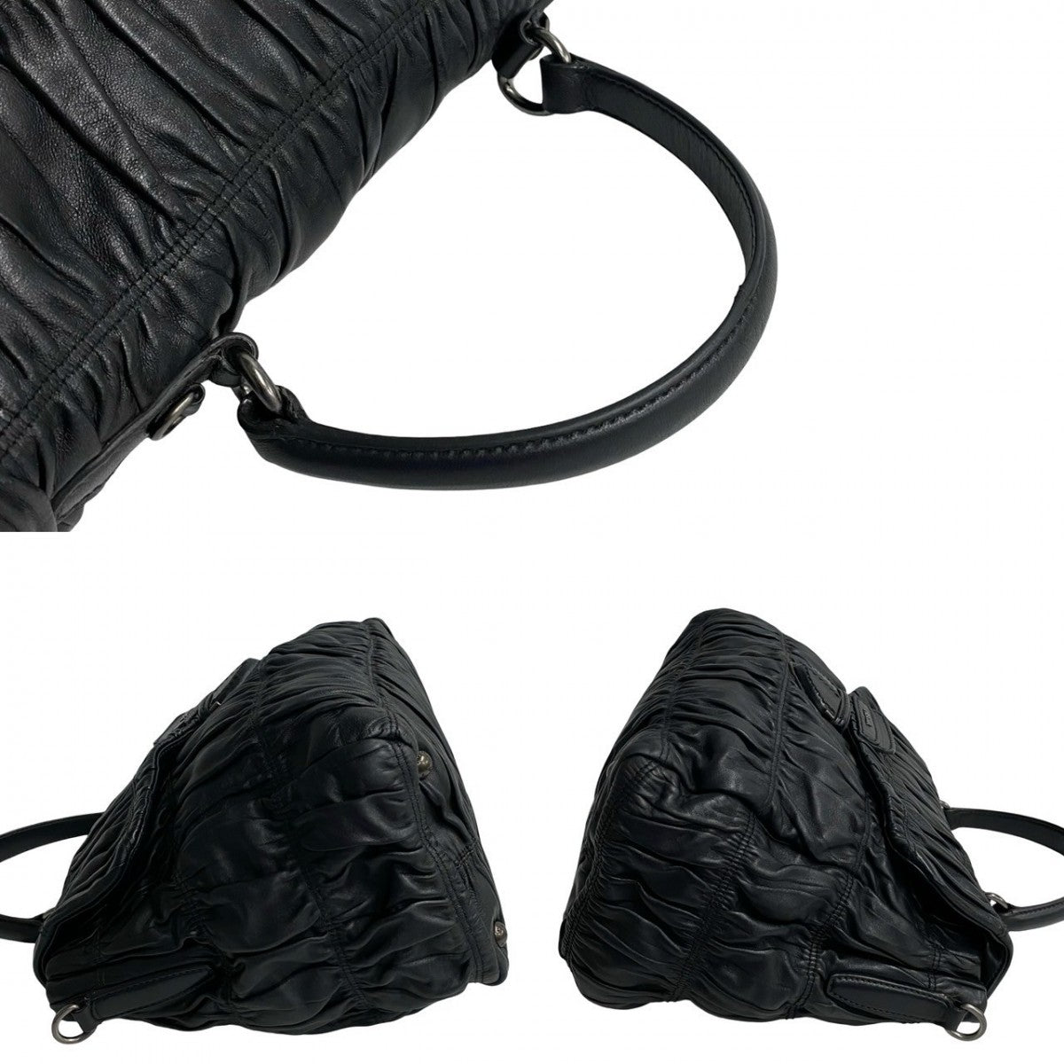 PRADA Shoulder Bag leather black