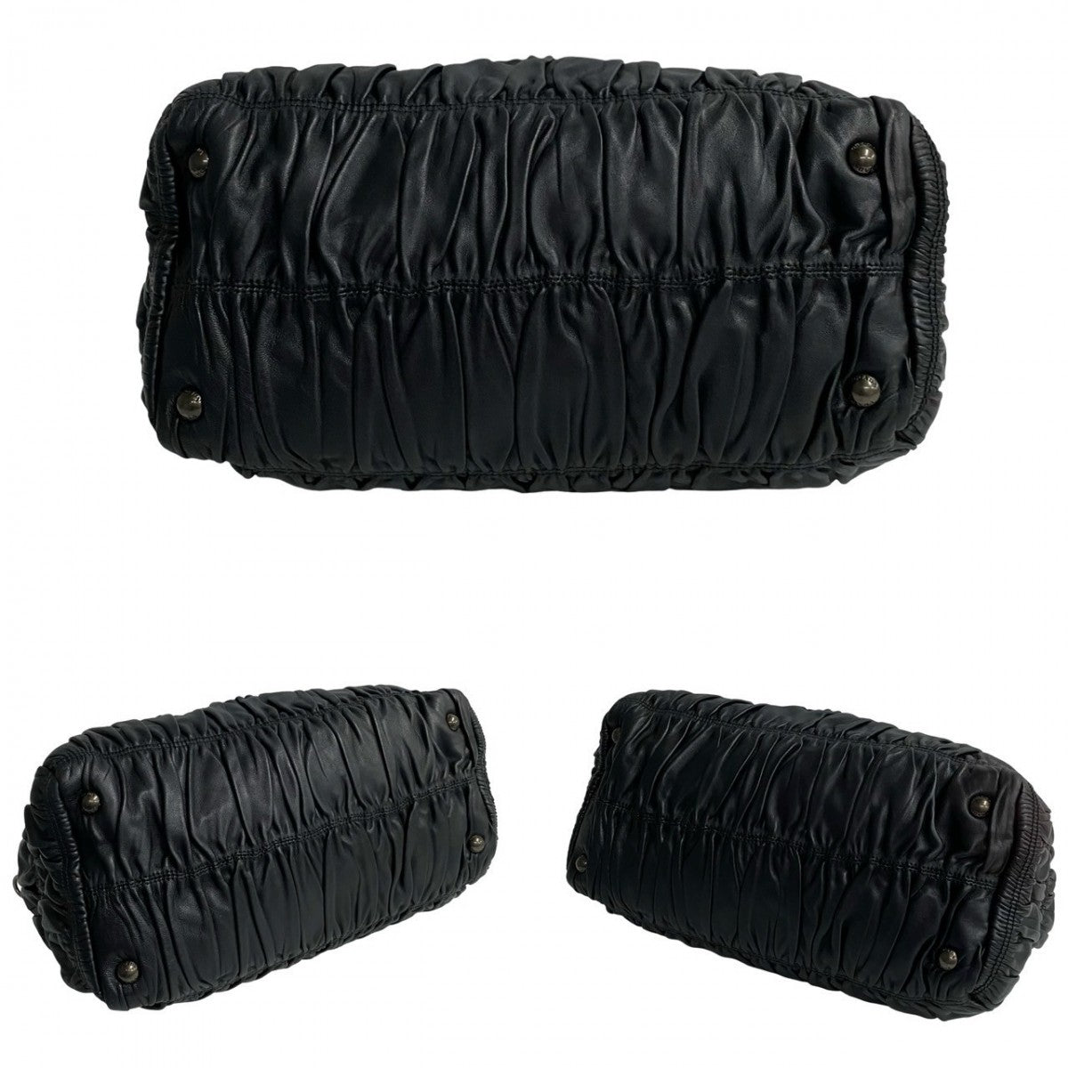PRADA Shoulder Bag leather black