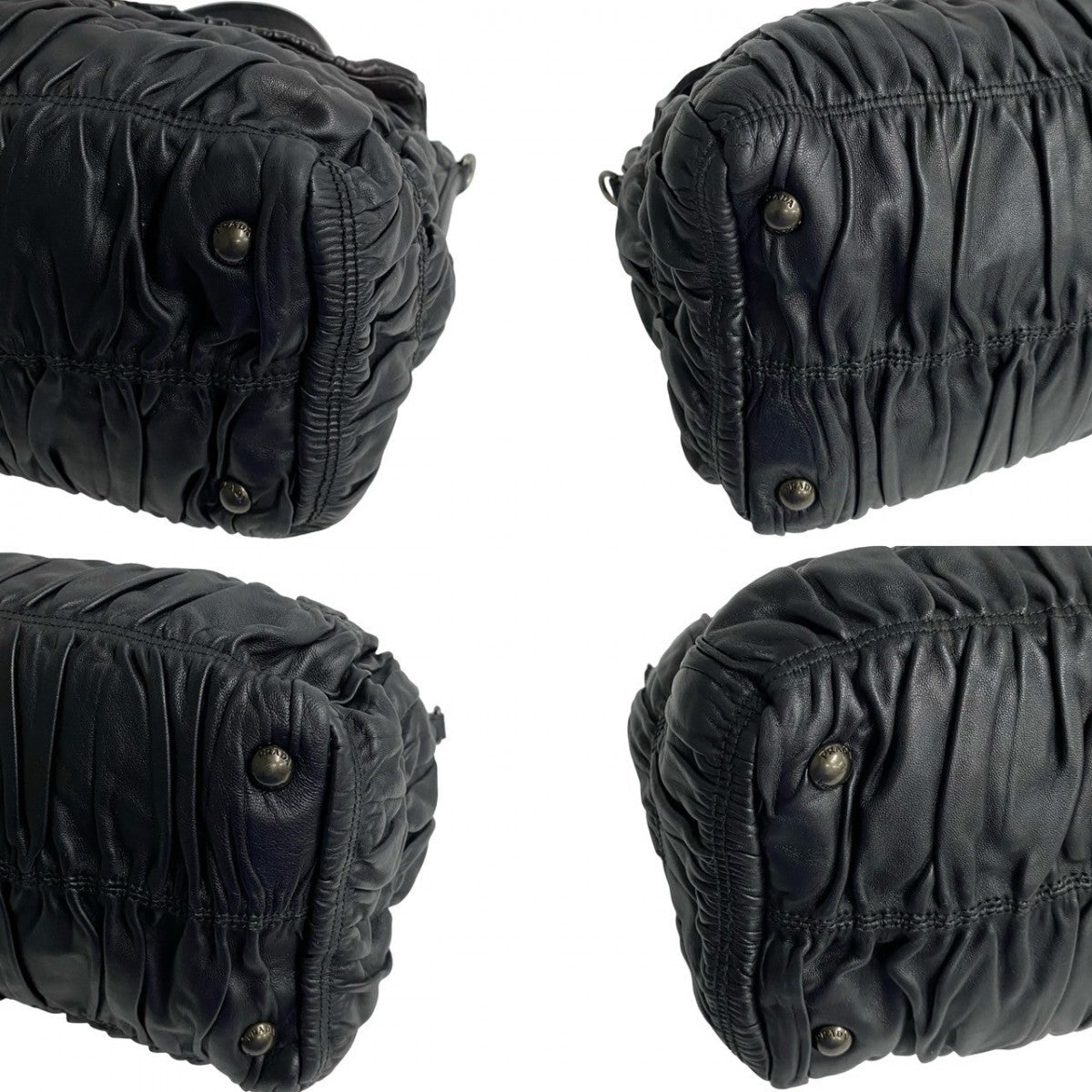 PRADA Shoulder Bag leather black