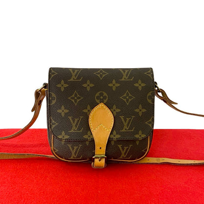 LOUIS VUITTON Shoulder Bag leather Brown Monogram Cartouchiere Mini