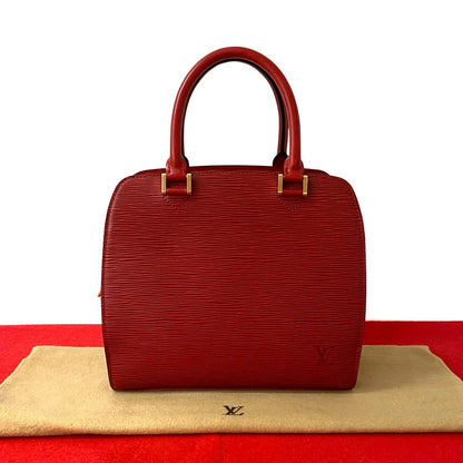 LOUIS VUITTON Handbag leather Red Epi Ponneuf