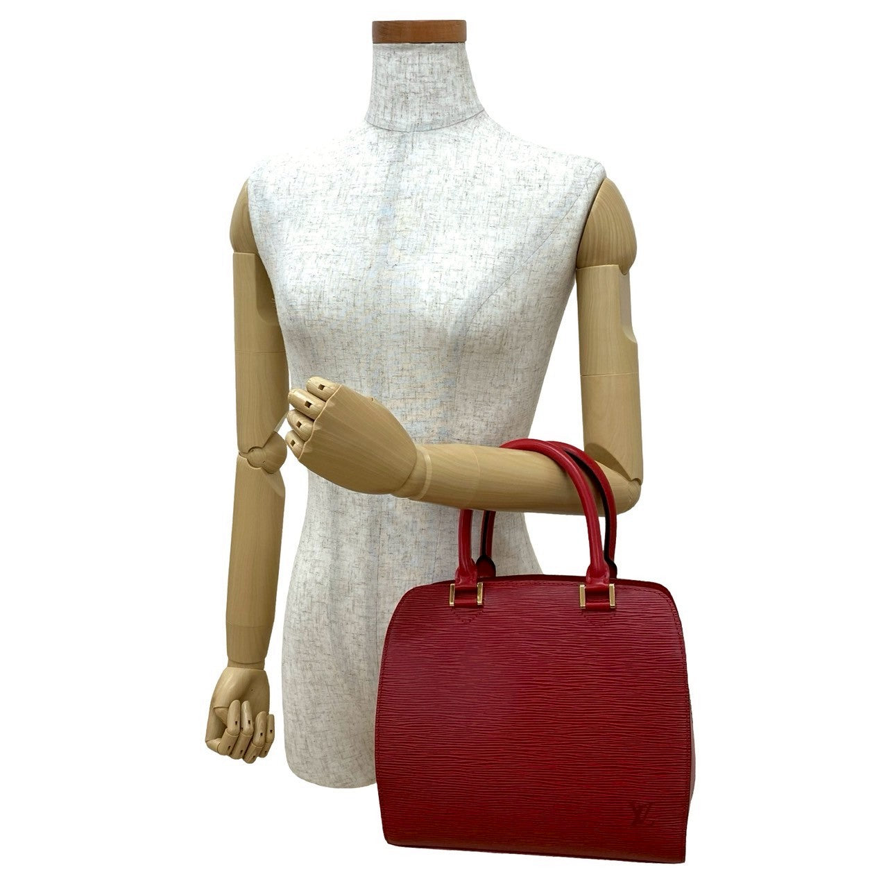 LOUIS VUITTON Handbag leather Red Epi Ponneuf