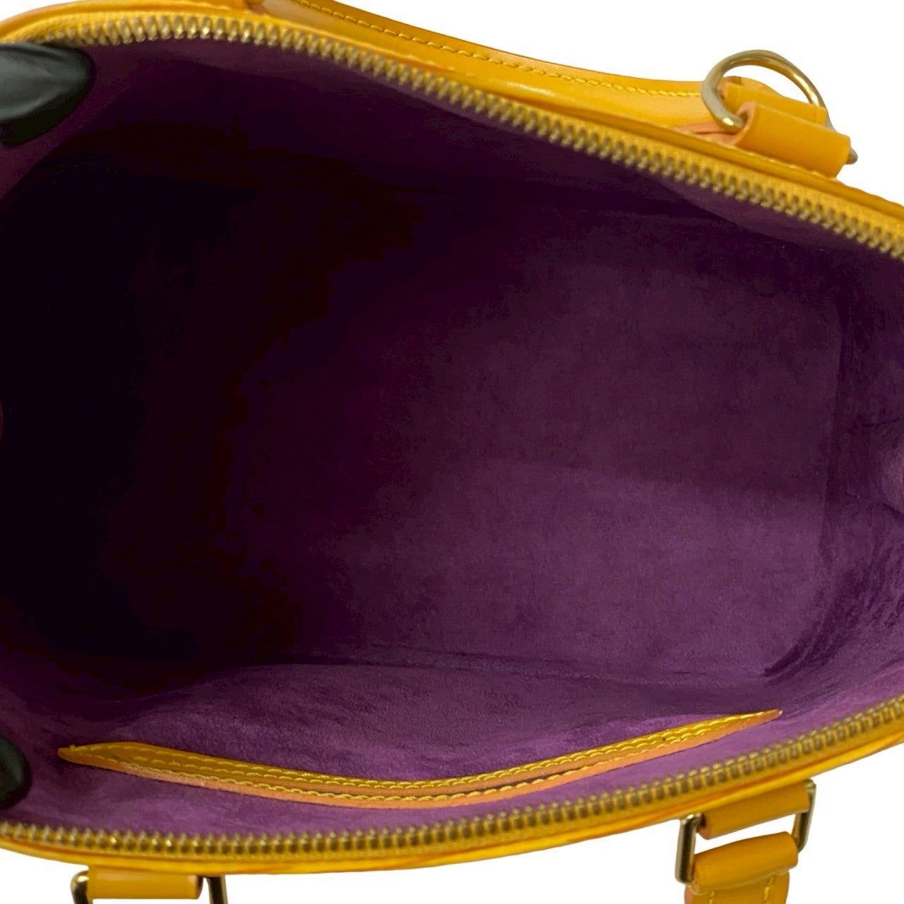 LOUIS VUITTON Handbag leather yellow Epi Alma