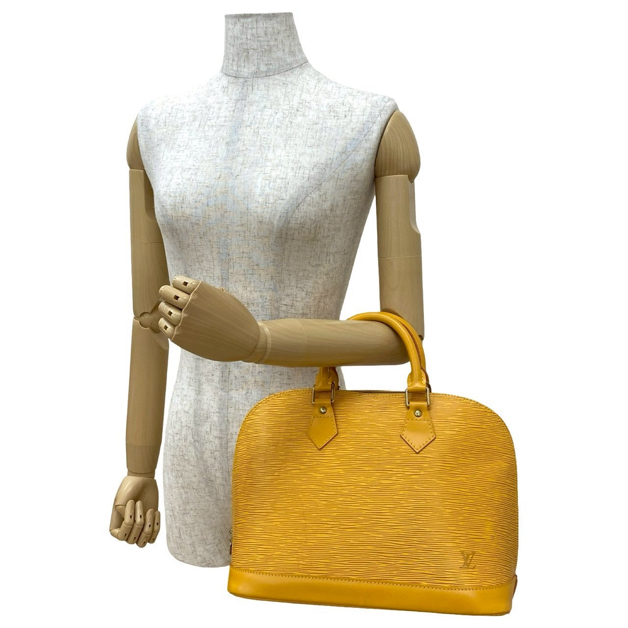 LOUIS VUITTON Handbag leather yellow Epi Alma
