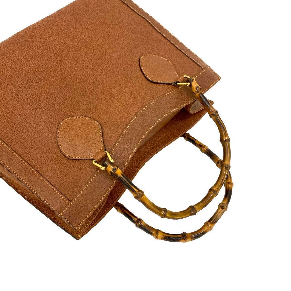 GUCCI Handbag leather Brown Bamboo