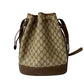 GUCCI Shoulder Bag Leather, PVC Brown GG logo Women Used Authentic