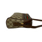 GUCCI Shoulder Bag Leather, PVC Brown GG logo Pattern Sherry line Women Used Authentic