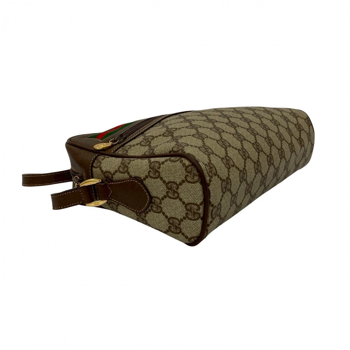 GUCCI Shoulder Bag Leather, PVC Brown GG logo Pattern Sherry line Women Used Authentic