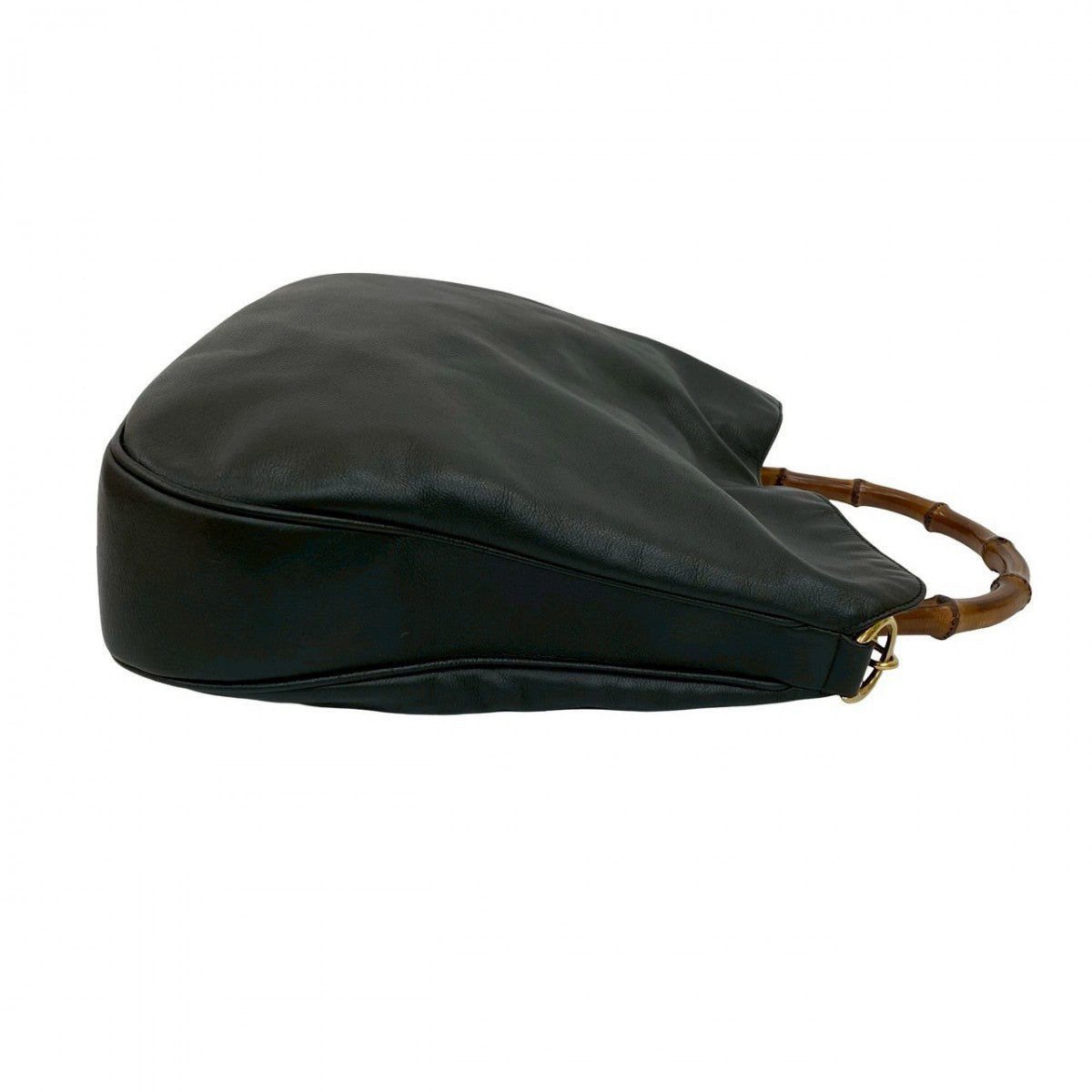 GUCCI Shoulder Bag leather black Bamboo Women Used Authentic