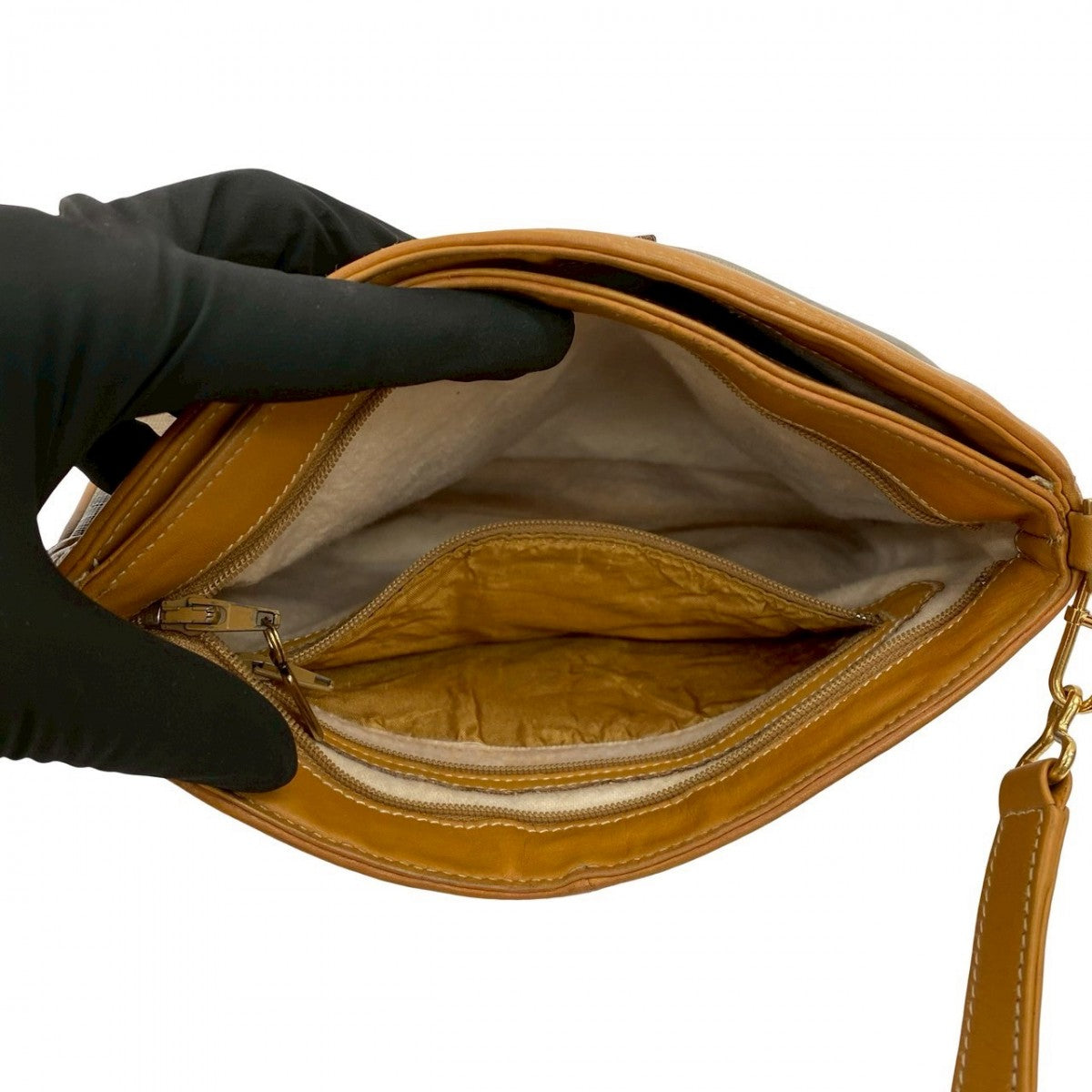 GUCCI Shoulder Bag Leather, PVC Brown Micro GG logo Women Used Authentic