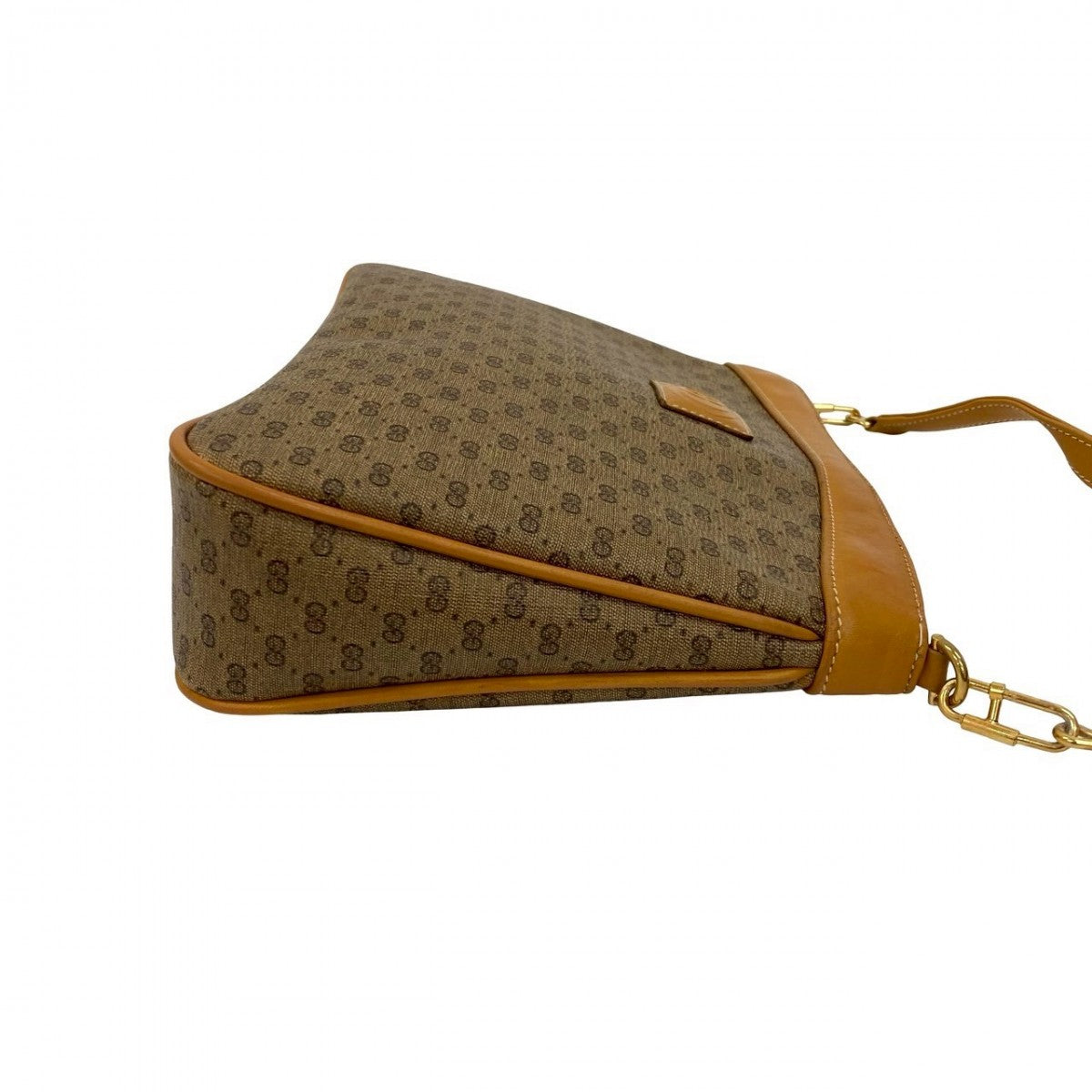 GUCCI Shoulder Bag Leather, PVC Brown Micro GG logo Women Used Authentic