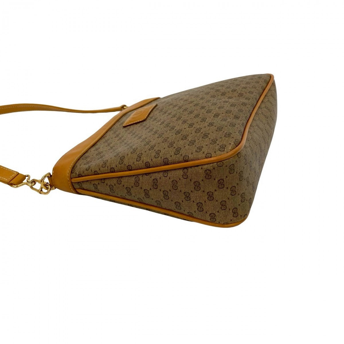 GUCCI Shoulder Bag Leather, PVC Brown Micro GG logo Women Used Authentic