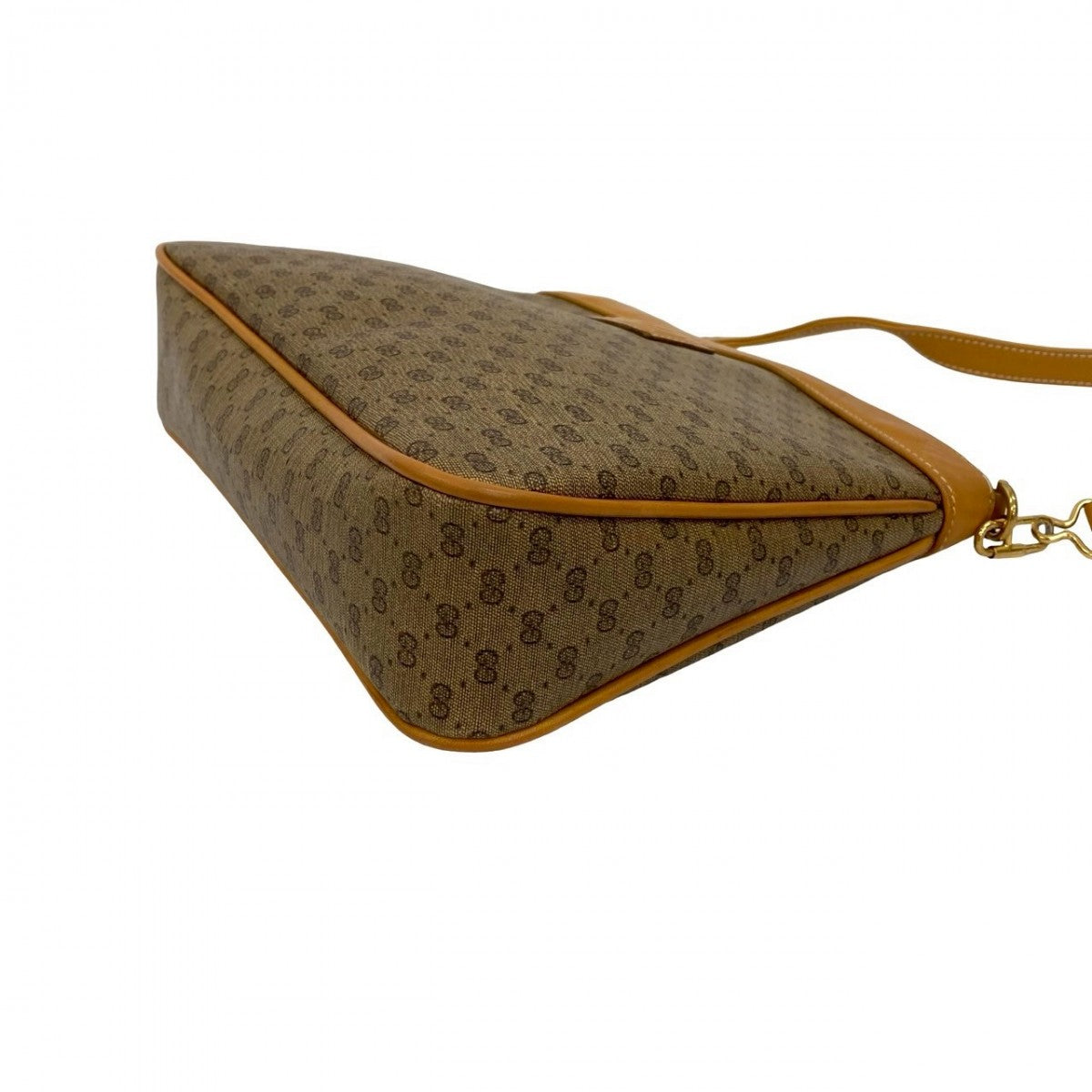 GUCCI Shoulder Bag Leather, PVC Brown Micro GG logo Women Used Authentic