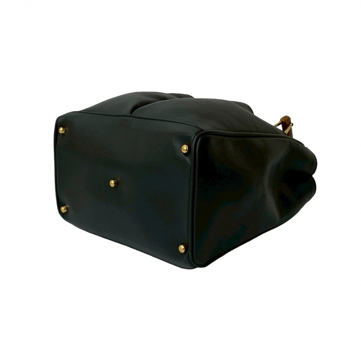GUCCI Shoulder Bag leather black Bamboo