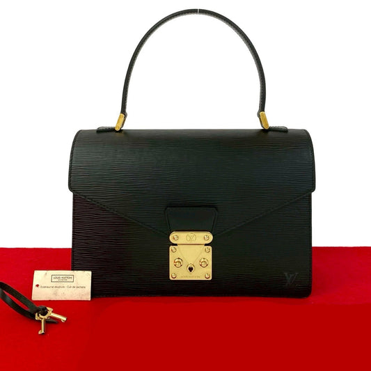 LOUIS VUITTON Handbag leather black Epi Concorde