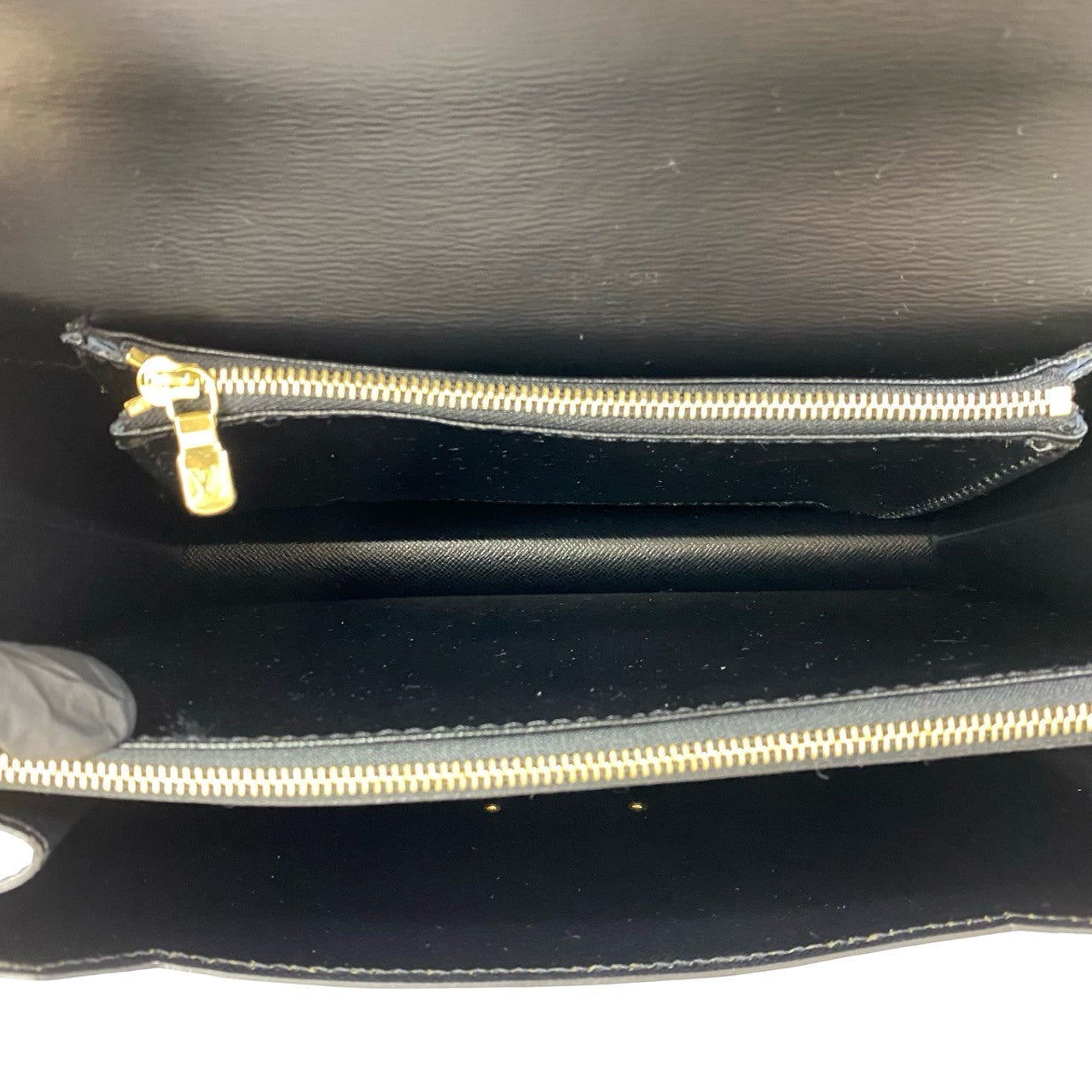 LOUIS VUITTON Handbag leather black Epi Concorde