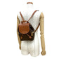 CELINE Backpack Leather, PVC Brown Macadam Blason Triomphe Pattern Women Used Authentic