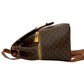CELINE Backpack Leather, PVC Brown Macadam Blason Triomphe Pattern Women Used Authentic