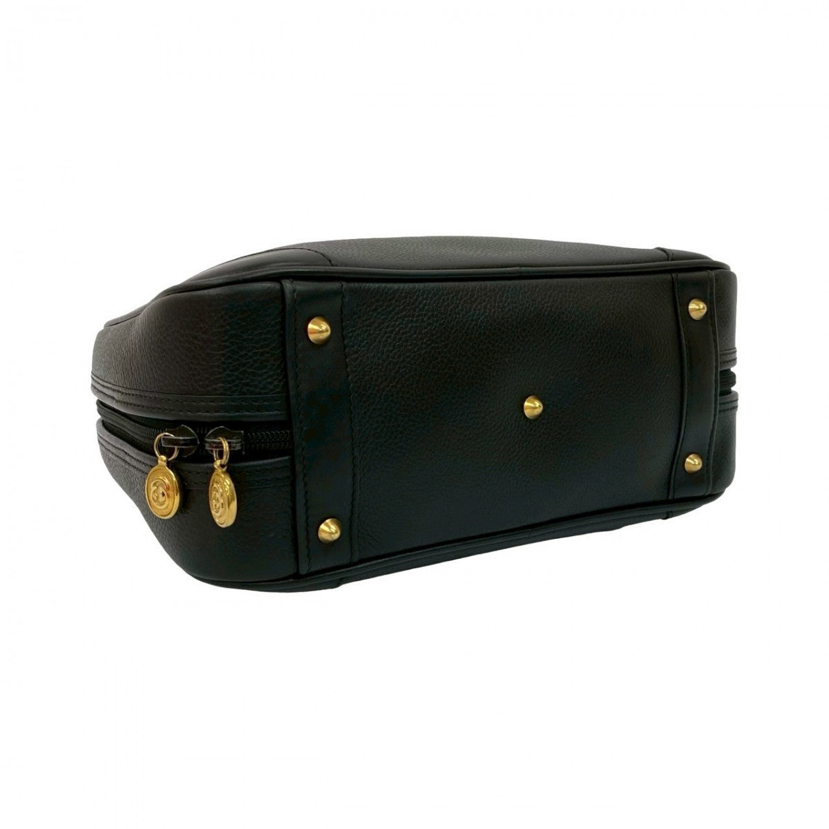 GUCCI Handbag leather black GG logo Women Used Authentic