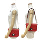 PRADA Shoulder Bag leather Red logo Metal Women Used Authentic