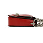 PRADA Shoulder Bag leather Red logo Metal Women Used Authentic