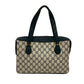 GUCCI Handbag Leather, PVC Navy logo Metal Sherry line Women Used Authentic