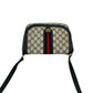 GUCCI Shoulder Bag leather Navy Sherry line