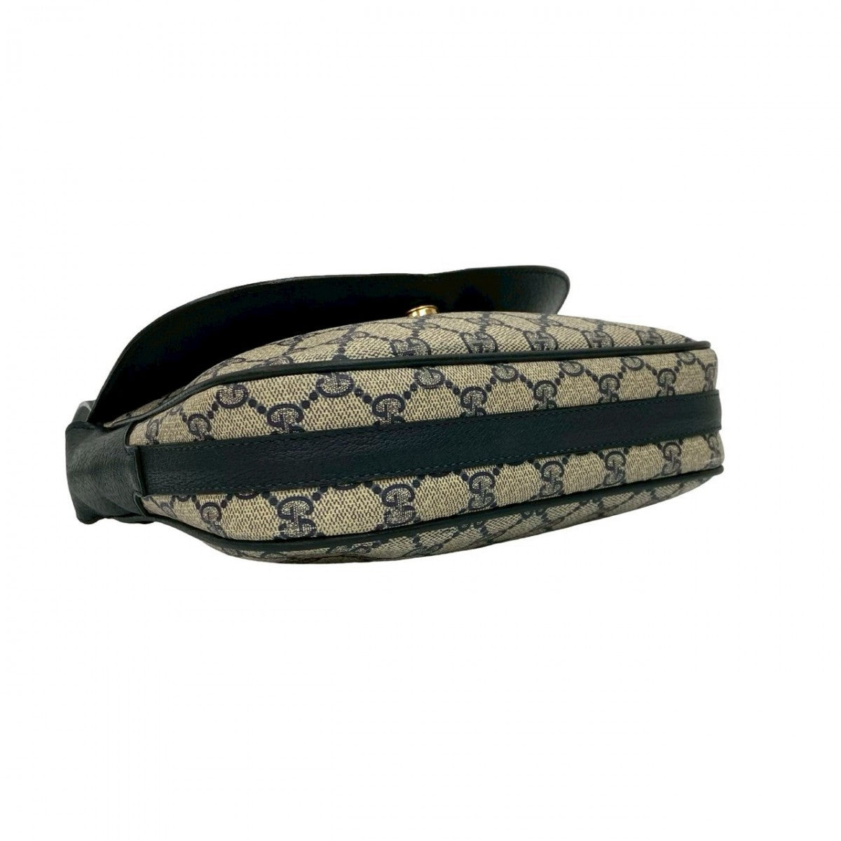 GUCCI Shoulder Bag leather Navy Sherry line
