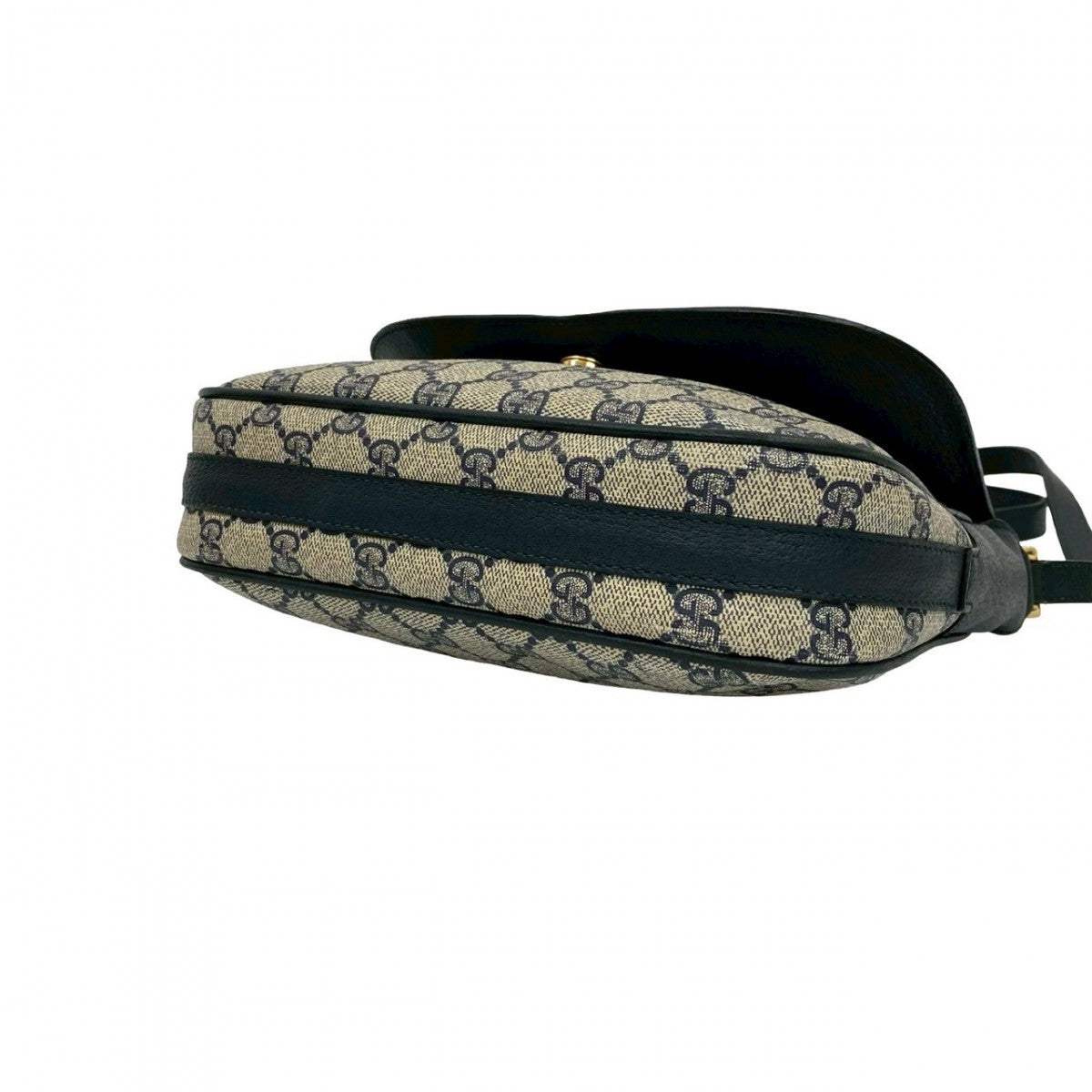 GUCCI Shoulder Bag leather Navy Sherry line