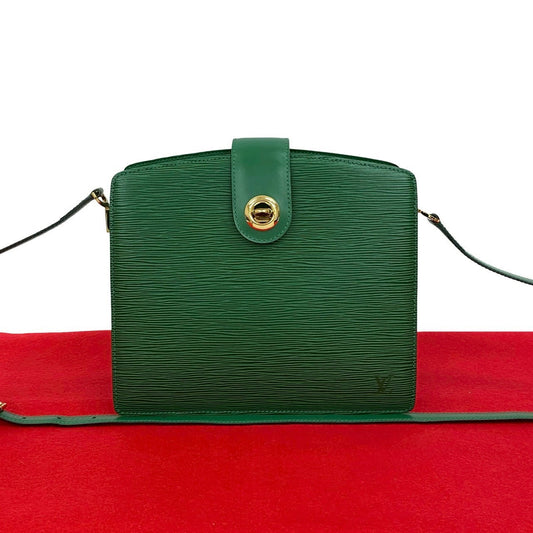 LOUIS VUITTON Shoulder Bag leather green Epi Capuchin