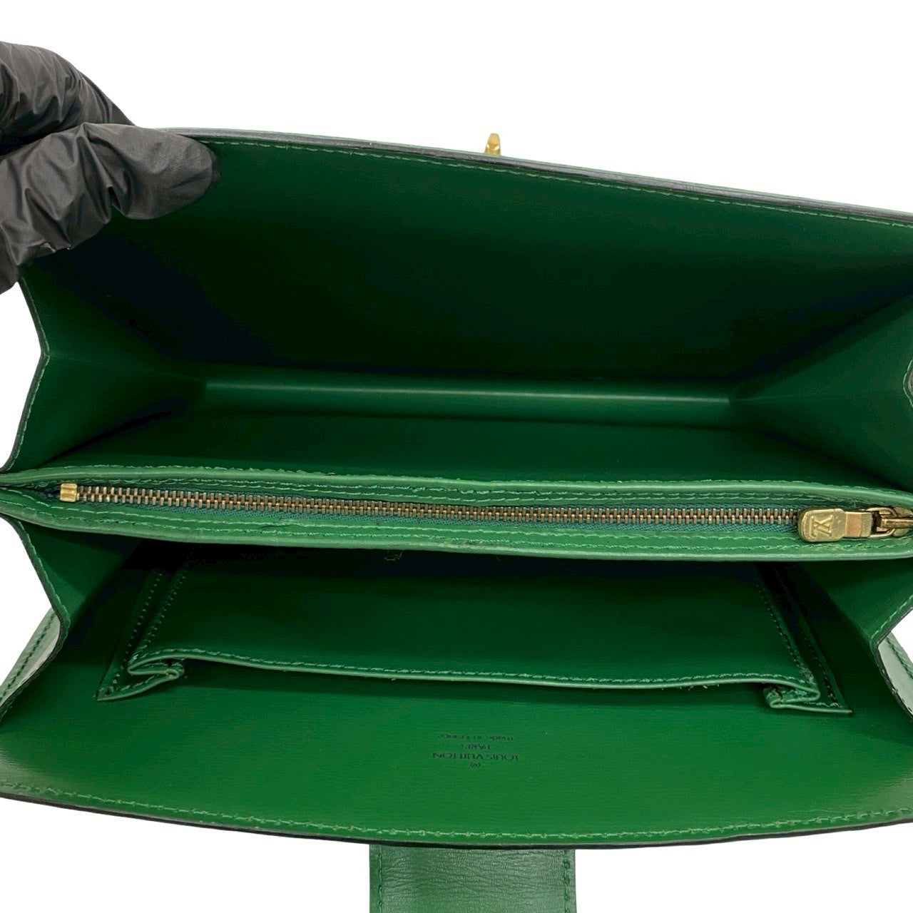 LOUIS VUITTON Shoulder Bag leather green Epi Capuchin