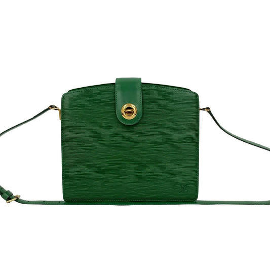 LOUIS VUITTON Shoulder Bag leather green Epi Capuchin