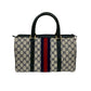 GUCCI Handbag leather Navy Sherry line