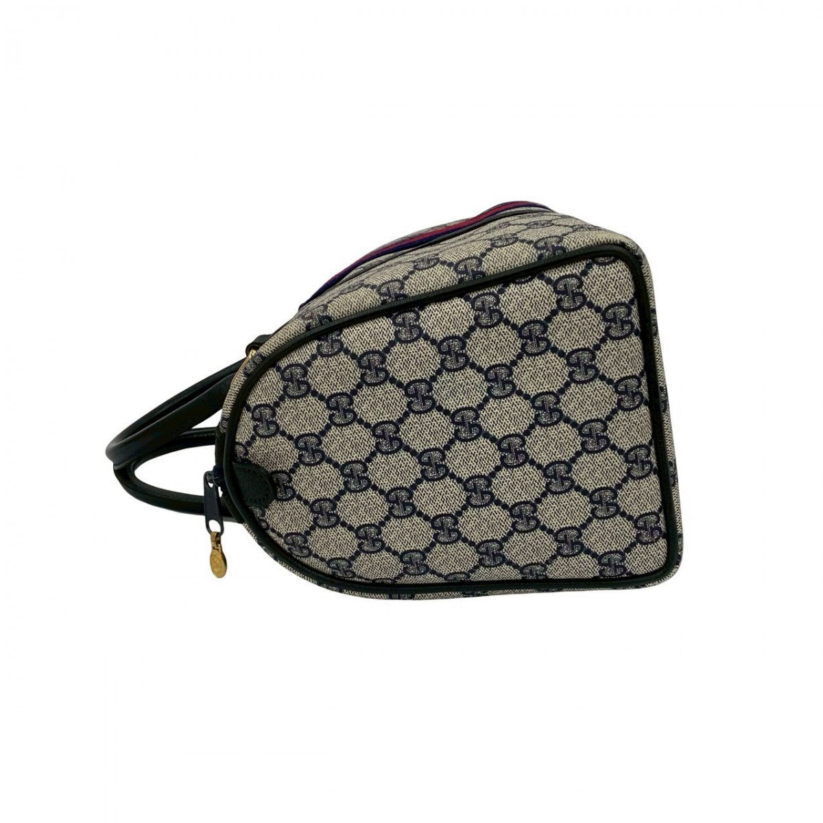 GUCCI Handbag leather Navy Sherry line