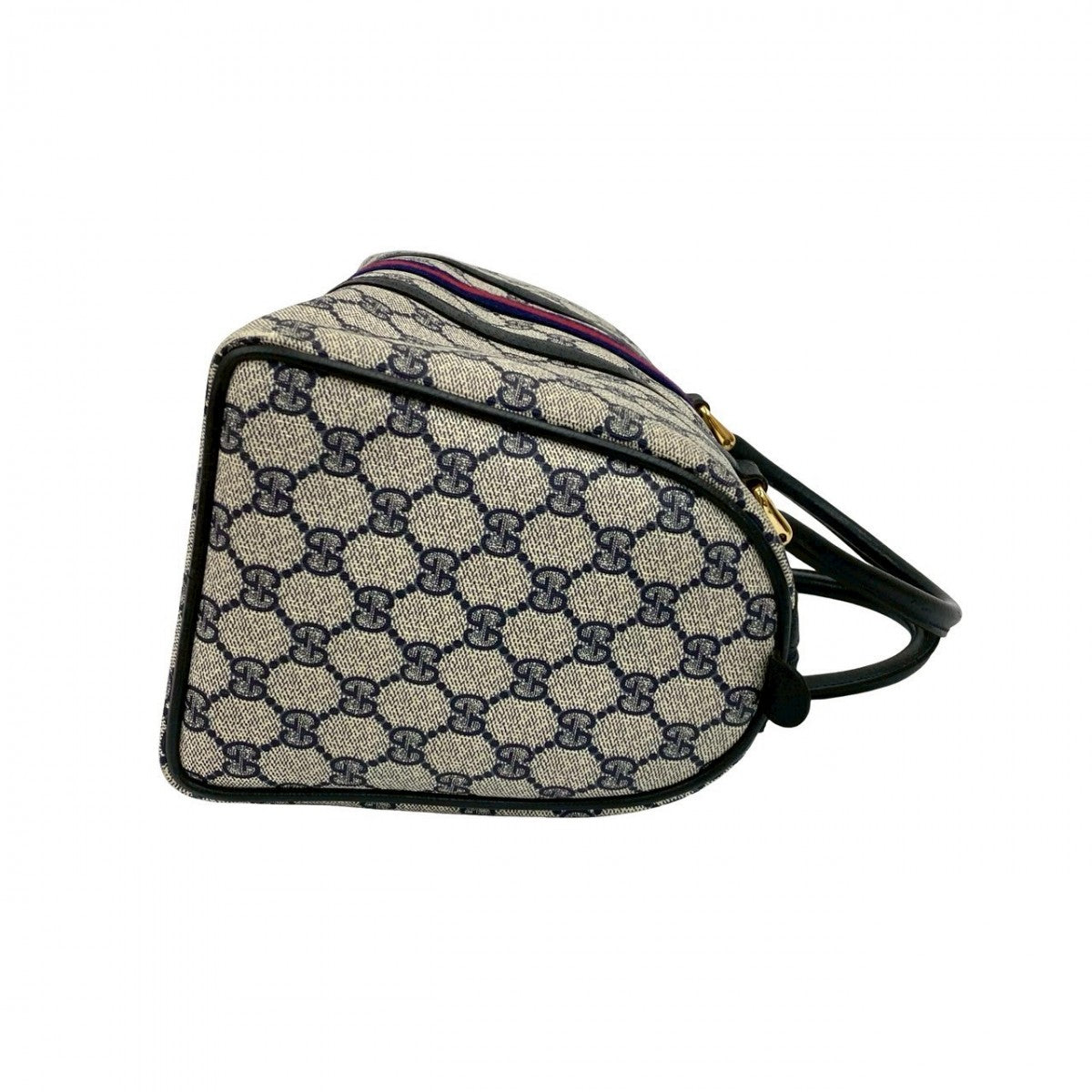 GUCCI Handbag leather Navy Sherry line