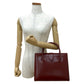 LOEWE Handbag leather wine-red Anagram logo Women Used Authentic