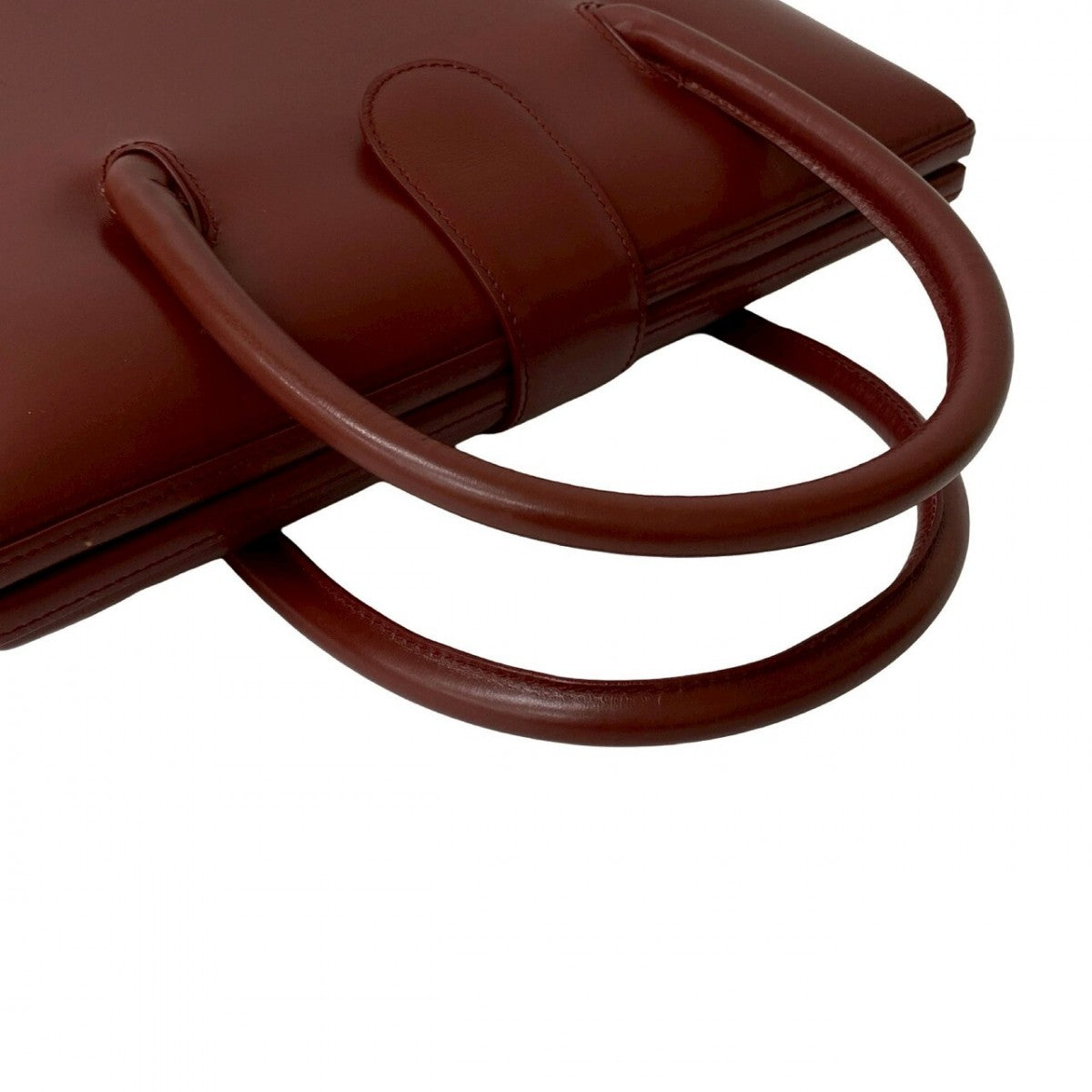 LOEWE Handbag leather wine-red Anagram logo Women Used Authentic