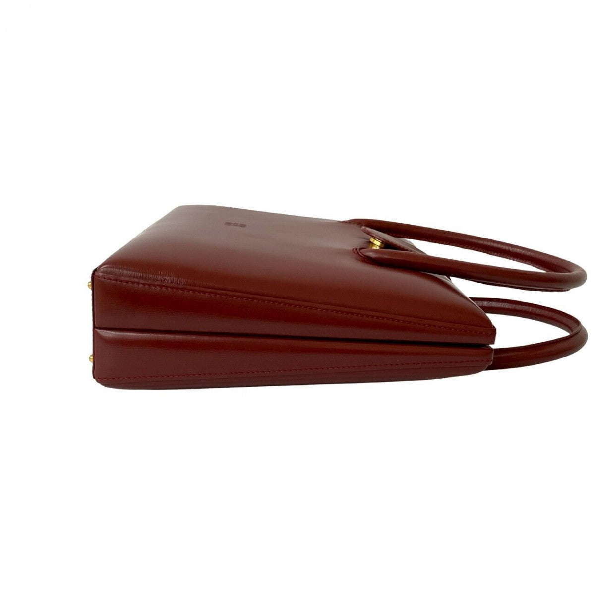 LOEWE Handbag leather wine-red Anagram logo Women Used Authentic