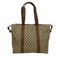 GUCCI Boston Duffel bag Leather, PVC Brown GG logo Metal Women Used Authentic